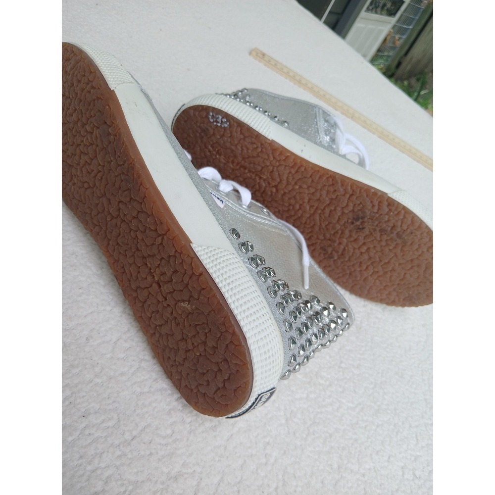 Superga High Top Sneakers Womens 6 Silver Good Studded Metallic S007U50 - Picture 6 of 9